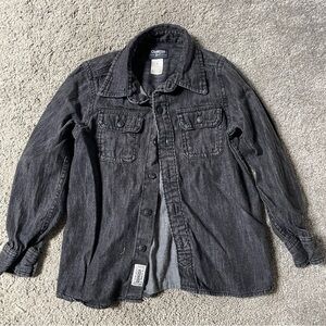 Oshkosh B’Gosh‎ black denim button down shirt kids size 6